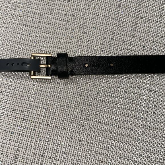All Saints L Black Genuine Leather Gold Tone Belt